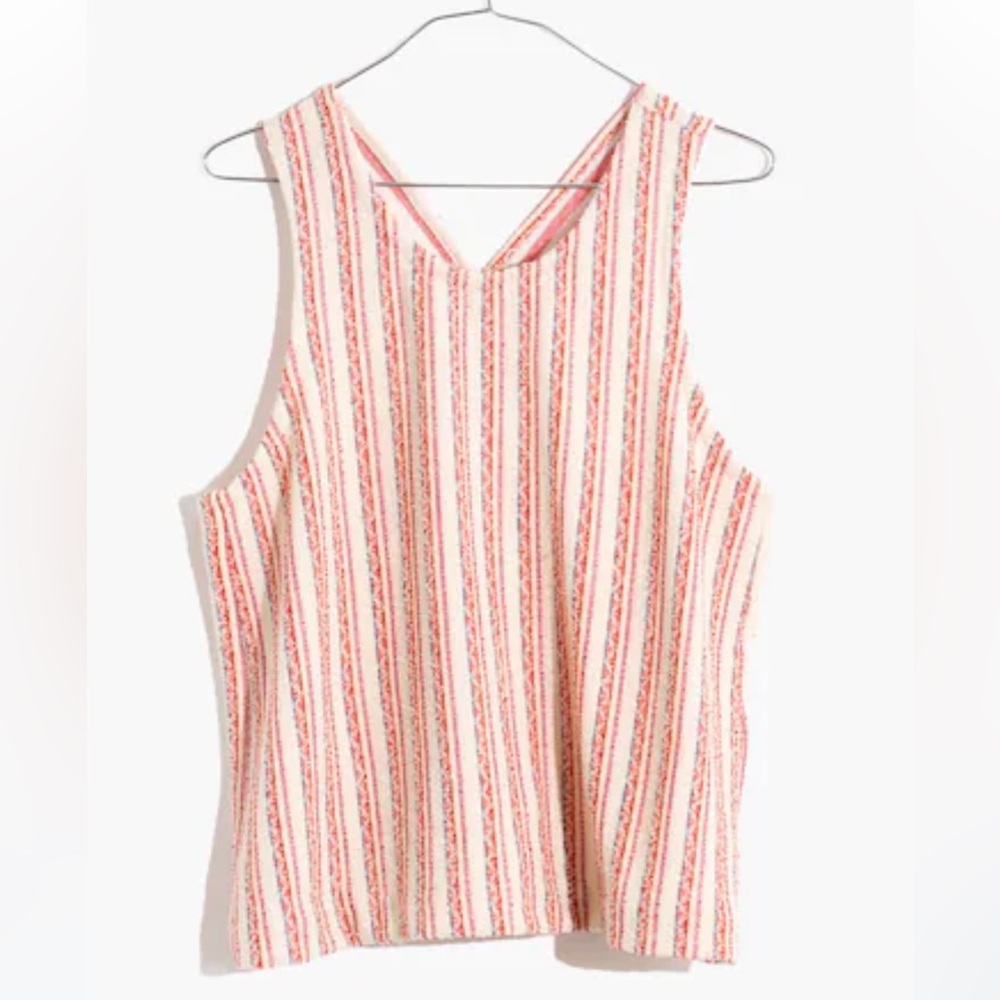 Madewell Bouclé Stripe Cross-Back Tank Top